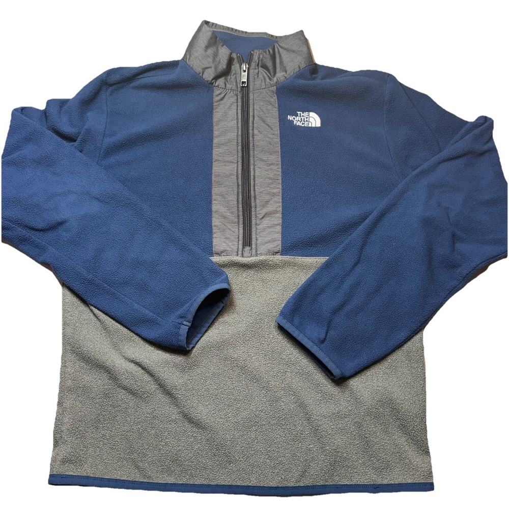 The North Face Youth XL Blue Gray Fleece Half Zip Pullover Jacket Teen